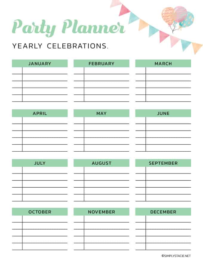 9 Free Party Planning Printables To Keep You Organized Simply Stacie