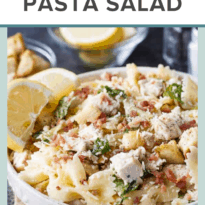 Chicken Caesar Pasta Salad - So creamy and tasty with all the flavors you love from a classic Caesar salad.