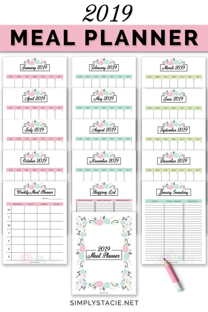 2019 Meal Planner Free Printable - Simply Stacie