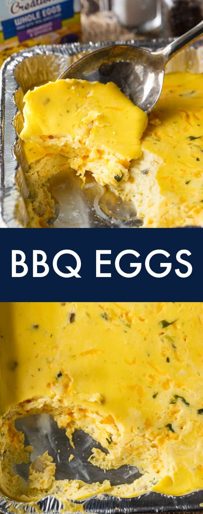 BBQ Eggs - A delicious camping breakfast! So easy to make and tastes delicious. Creamy, cheesy and full of flavour!