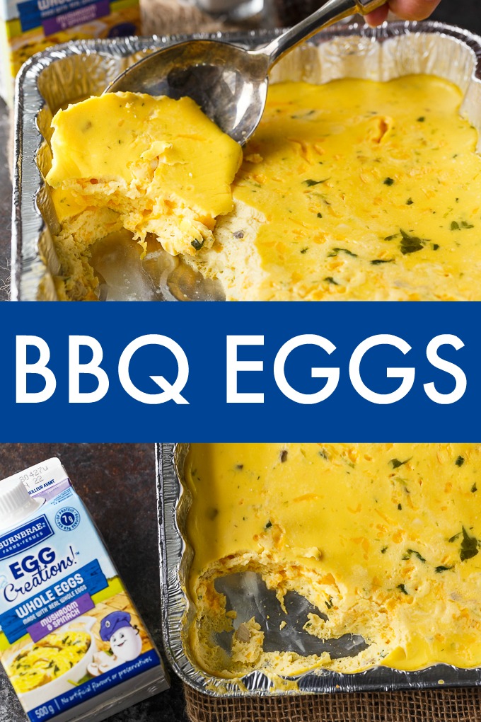 BBQ Eggs - A delicious camping breakfast! So easy to make and tastes delicious. Creamy, cheesy and full of flavour!