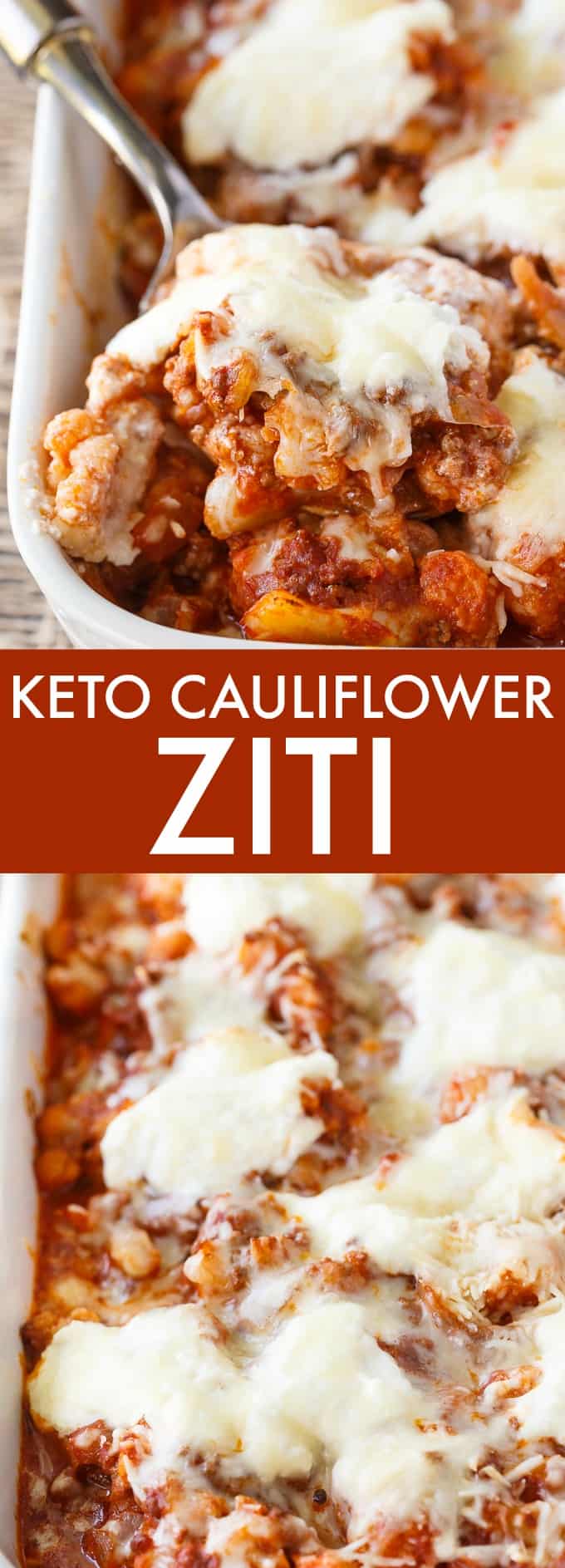 Keto Cauliflower Ziti - Enjoy all the flavours of hearty Italian meal without the carbs! This keto casserole is meaty and cheesy.