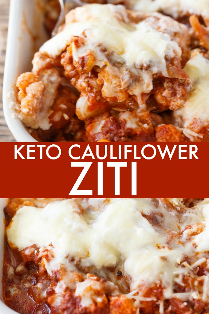 Keto Cauliflower Ziti - Enjoy all the flavours of hearty Italian meal without the carbs! This keto casserole is meaty and cheesy.