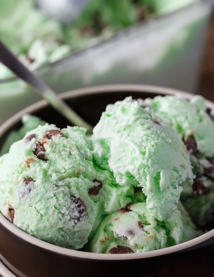 Mint Chocolate Chip Ice Cream - A minty, creamy, and sweet homemade ice cream recipe perfect for summer. No churn needed!