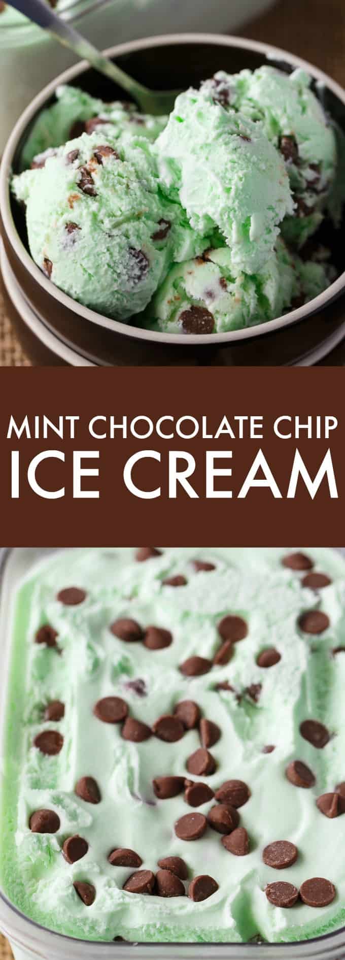Mint Chocolate Chip Ice Cream - A minty, creamy, and sweet homemade ice cream recipe perfect for summer. No churn needed!