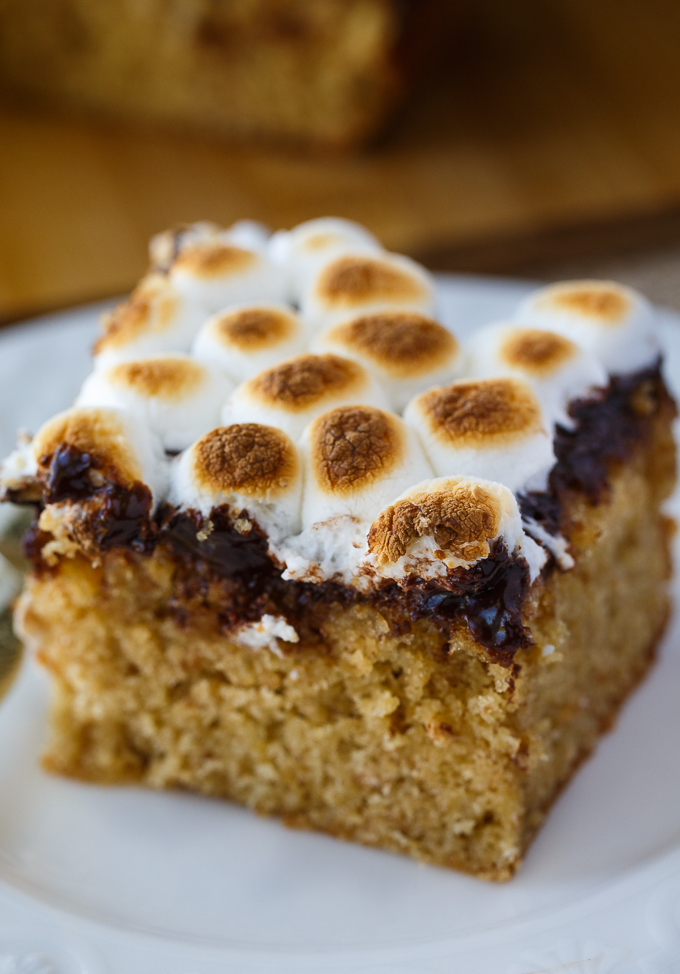 S'mores Cake - Craving s'mores? This cake has you covered. It's incredibly moist, sweet with layers of deliciousness.