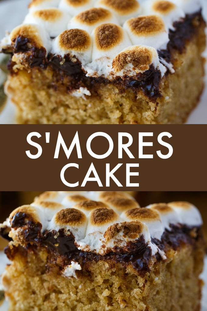 S'mores Cake - The epitome of summer! Bring the campfire indoors with this super simple, but decadent cake. It's incredibly moist, sweet with layers of graham cracker cake, rich chocolate and toasty marshmallows.