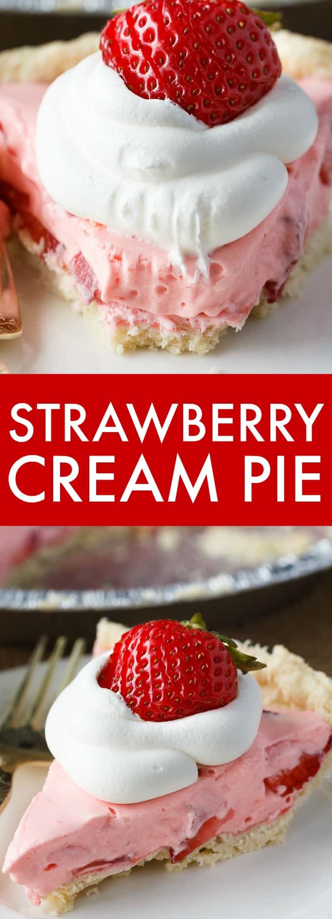 Strawberry Cream Pie - Tastes like a dream! This easy summer pie is creamy, sweet and refreshing.