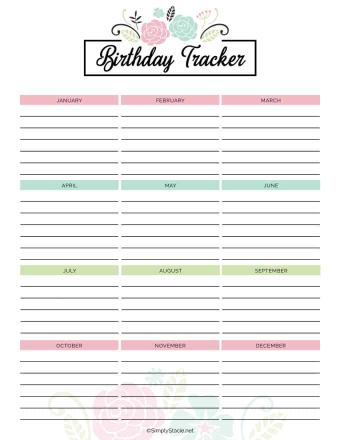 2019 Yearly Calendar Free Printable Simply Stacie