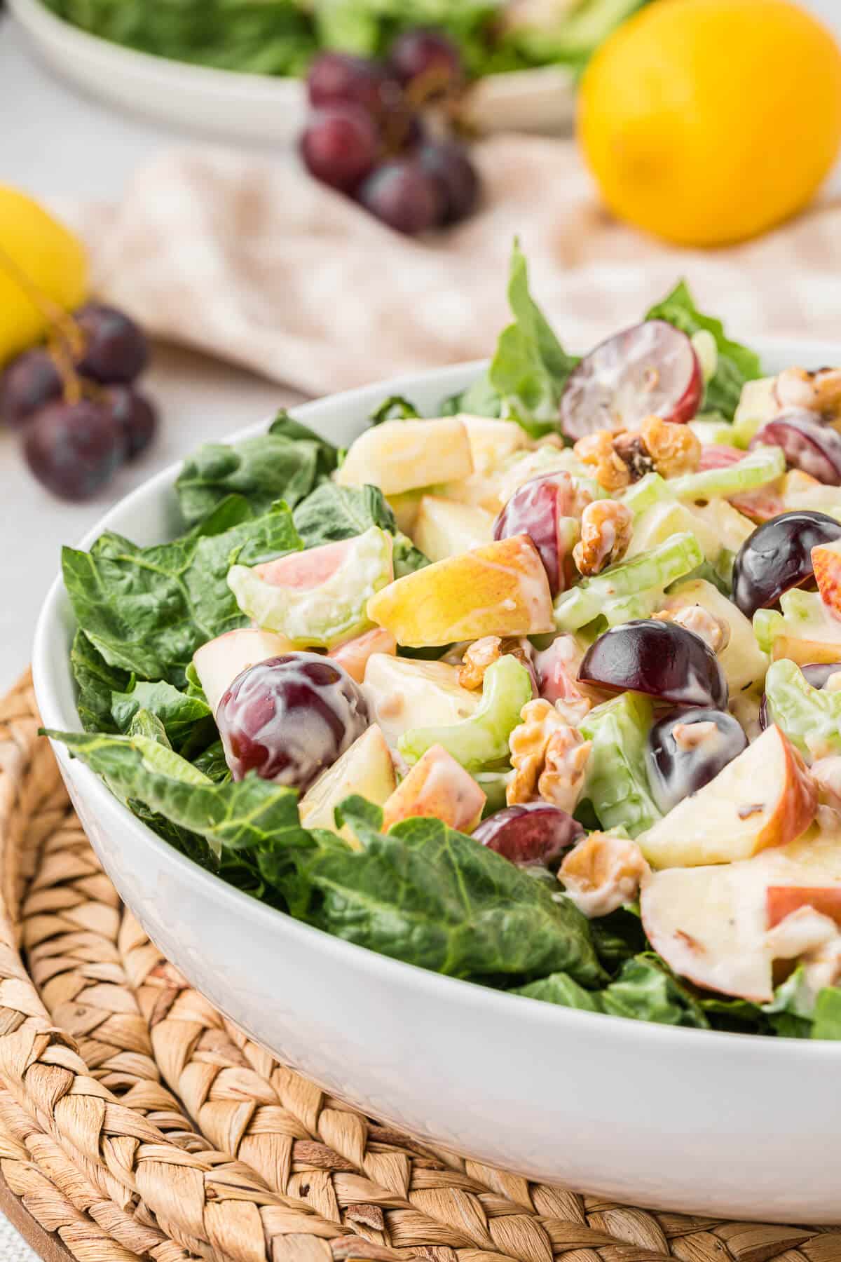 A bowl of Waldorf salad.