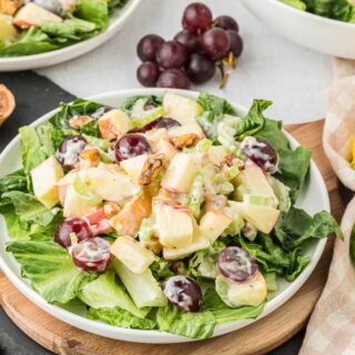 A plate of Waldorf salad.