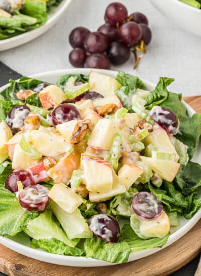 A plate of Waldorf salad.