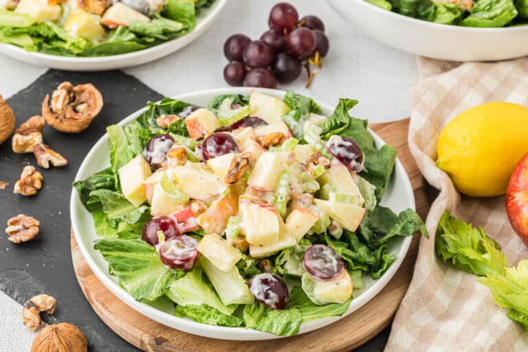 A plate of Waldorf salad.