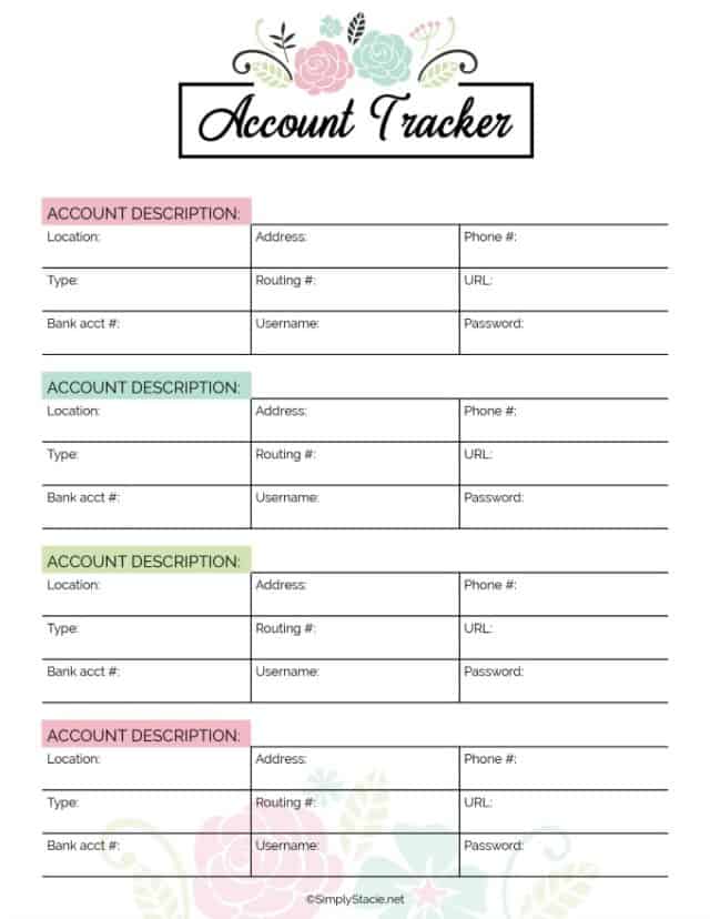 2019 Financial Planner Free Printable - Simply Stacie