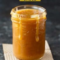 Butterscotch Sauce - Silky and sweet! This easy homemade sauce tastes amazing on ice cream, cheesecake or bread pudding.