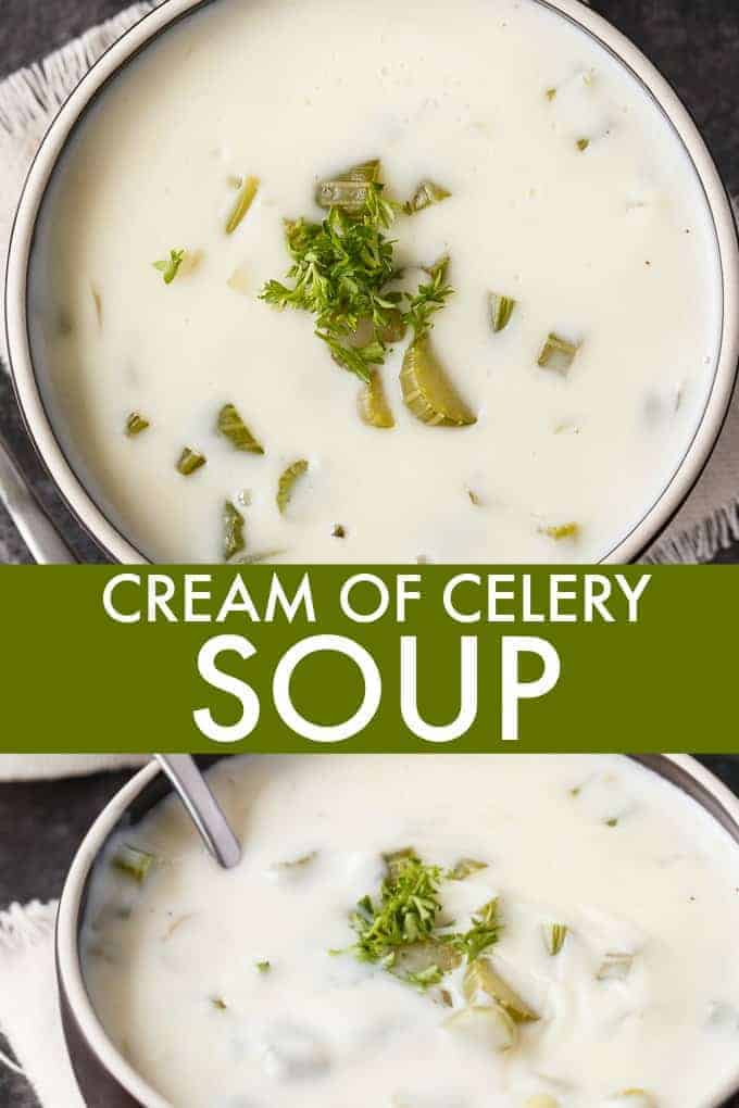 Cream of Celery Soup - Make your own casserole staple! This homemade vegetarian soup is so much better than the canned version with just a few simple ingredients. You'll never look back!