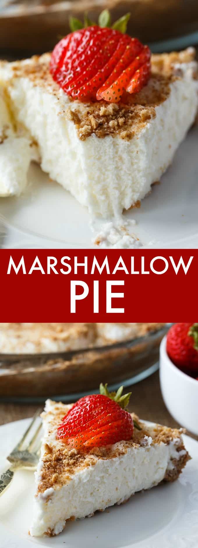 Marshmallow Pie - The perfect no-bake dessert! Super fluffy and extra easy with a sweet toasty marshmallow flavor.