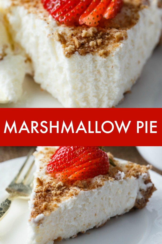 Marshmallow Pie - The perfect no-bake dessert! Super fluffy and extra easy with a sweet toasty marshmallow flavor.