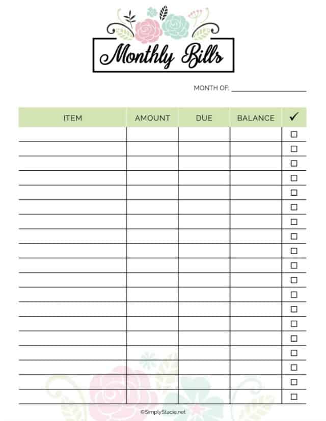 2019 Financial Planner Free Printable - Simply Stacie