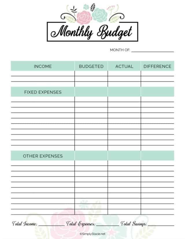 2019 Financial Planner Free Printable - Simply Stacie