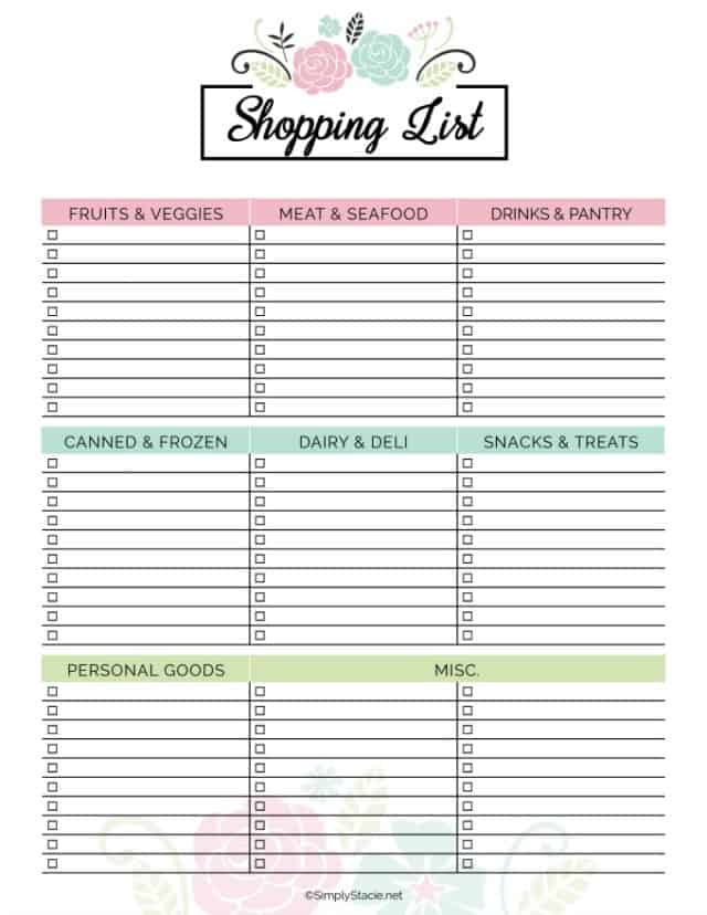2019 Meal Planner Free Printable - Simply Stacie