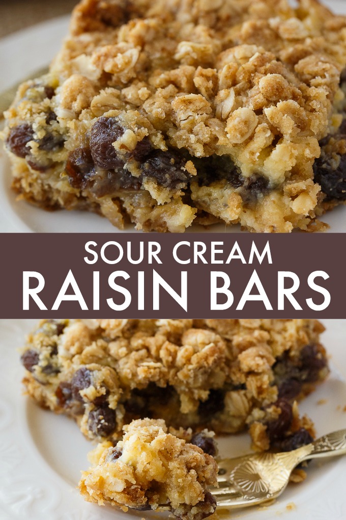 Sour Cream Raisin Bars Simply Stacie