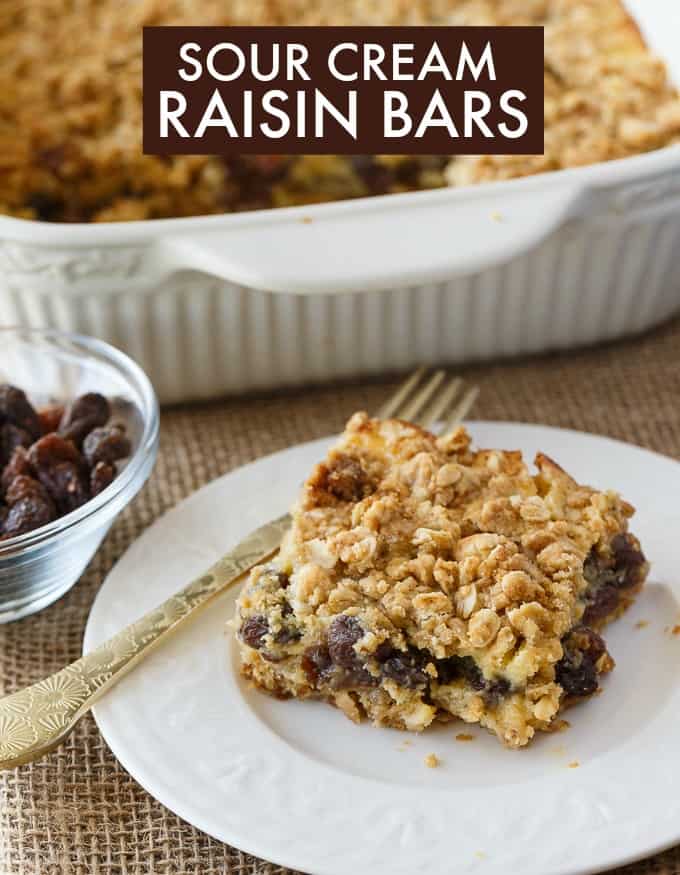 Sour Cream Raisin Bars Simply Stacie