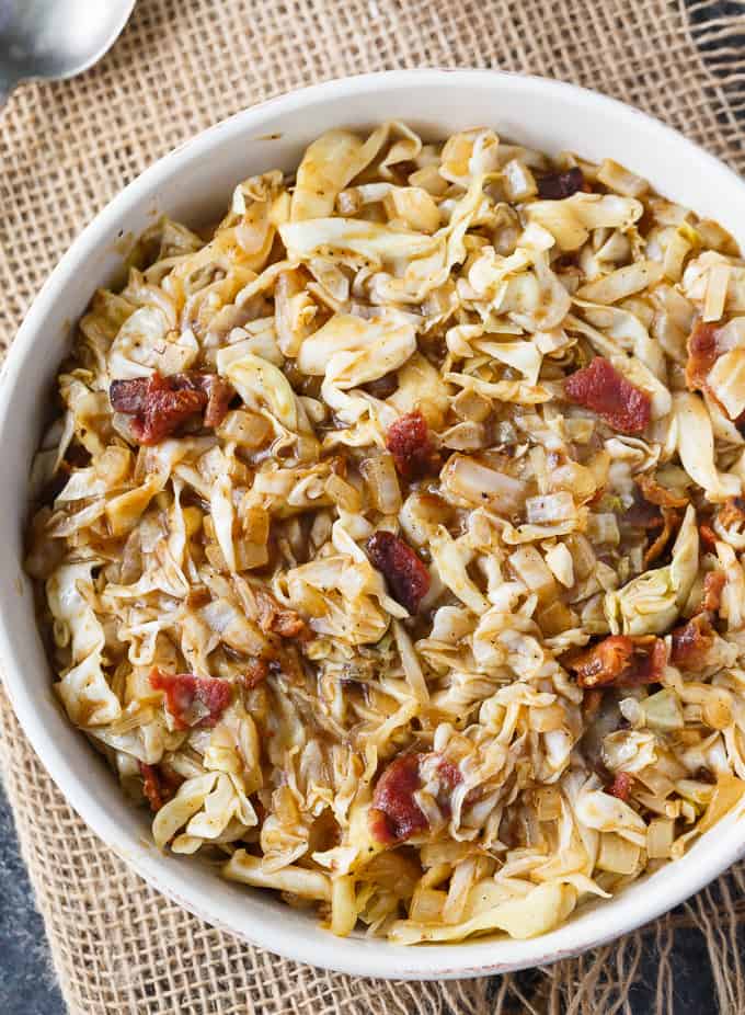 Sweet and Sour Cabbage - Everything is better with bacon! This simple cabbage side dish recipe goes great with any meal and is the perfect blend of sweet and sour.