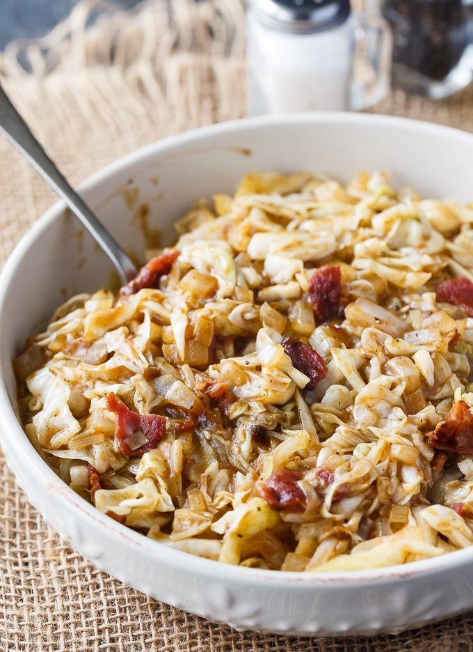 Sweet and Sour Cabbage - Everything is better with bacon! This simple cabbage side dish recipe goes great with any meal and is the perfect blend of sweet and sour.