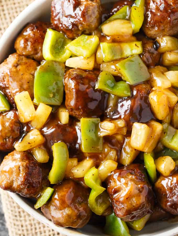 Waikiki Meatballs - A winning meal to add to your dinner rotation! These yummy meatballs are sweet and delicious.