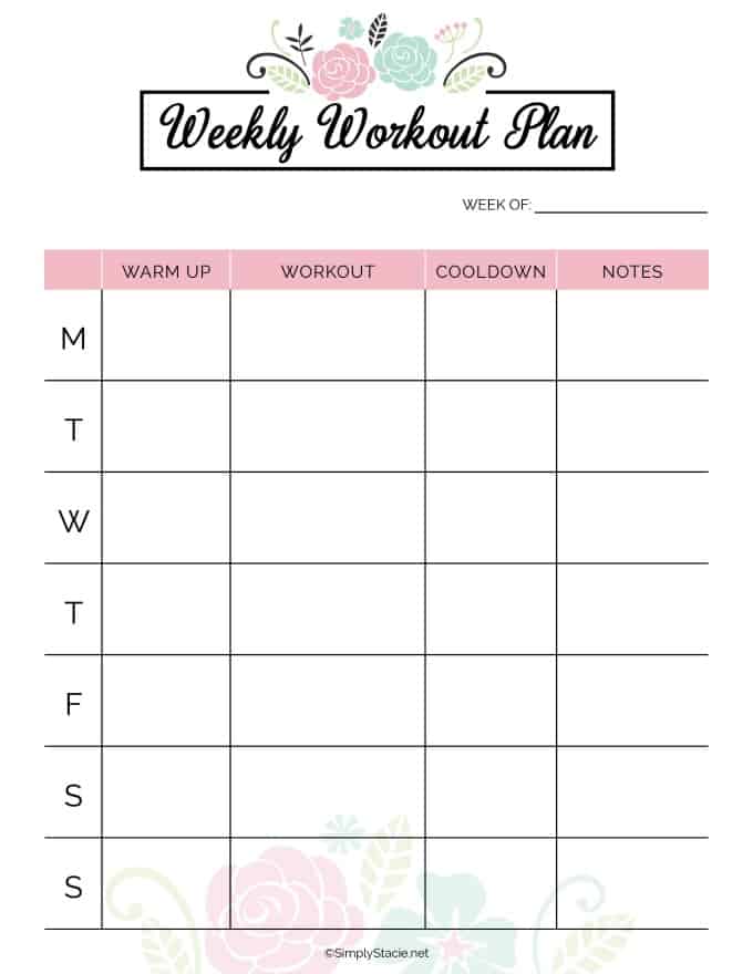 Monthly Exercise Chart