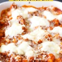 Keto Cauliflower Ziti - Enjoy all the flavours of hearty Italian meal without the carbs! This keto casserole is meaty and cheesy.