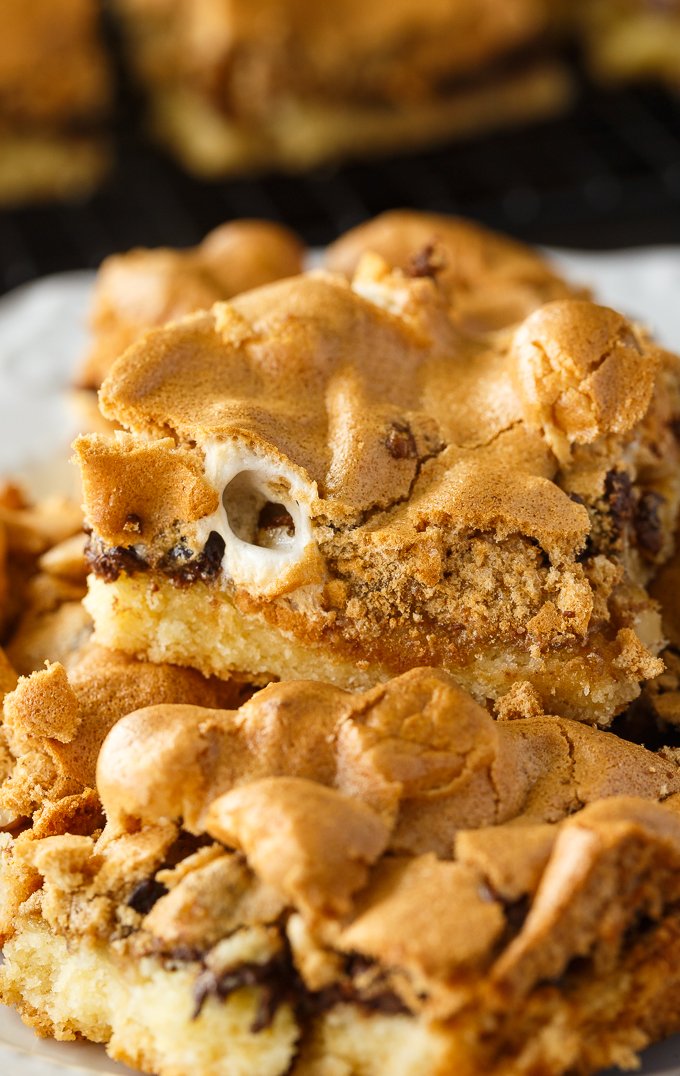 Mud Hen Bars - A vintage dessert from Grandma's cookbook. It has a cookie bar base, topped with a rich layer of walnuts, chocolate and melted marshmallows followed by a sweet brown sugar meringue topping.