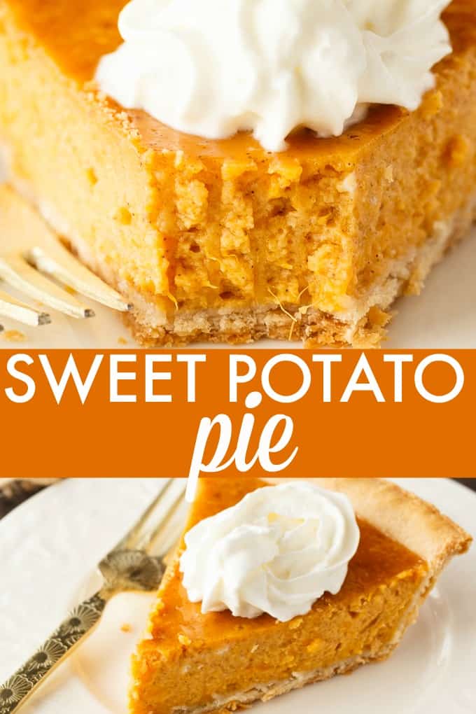 Sweet Potato Pie - The best easy addition to your Thanksgiving dessert spread. Just mix and bake to enjoy this creamy and sweet pie recipe.