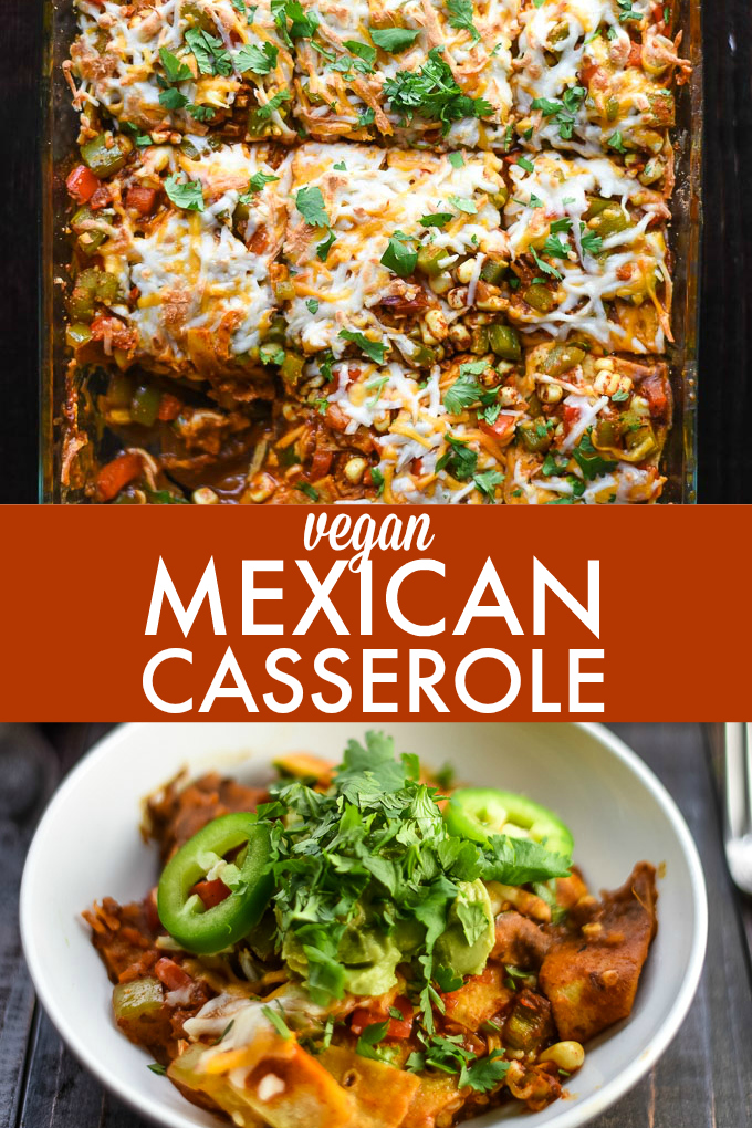 Vegan Mexican Casserole - This is the perfect Meatless Monday meal - all in one dish! The familiar Mexican flavours of cumin, paprika and oregano will make this dish appealing to even the biggest meat lover.