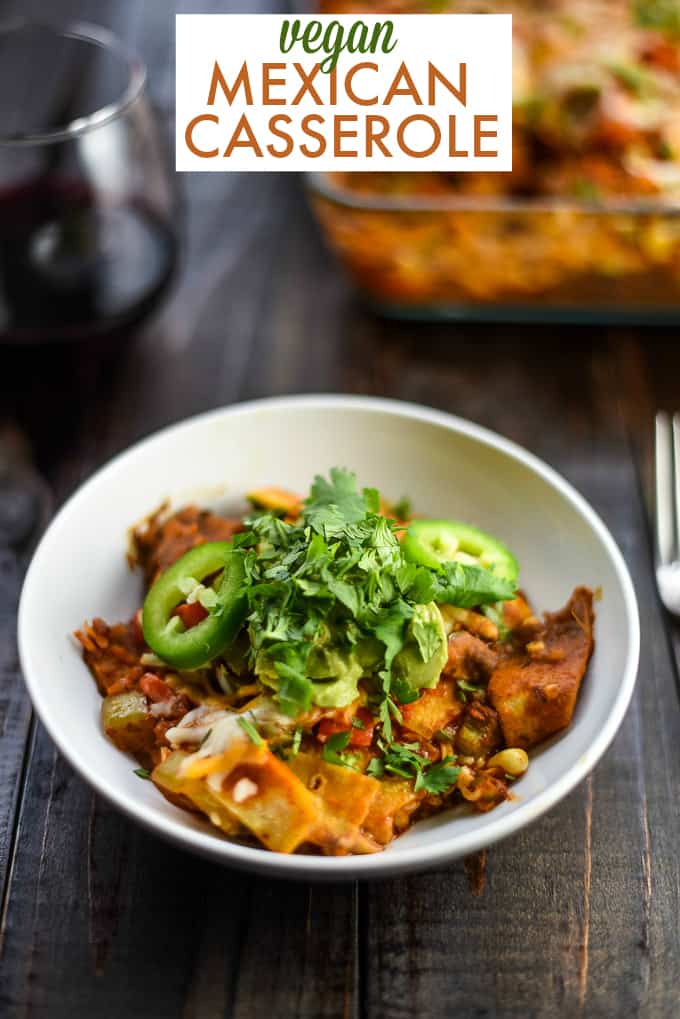 Vegan Mexican Casserole - This is the perfect Meatless Monday meal - all in one dish! The familiar Mexican flavours of cumin, paprika and oregano will make this dish appealing to even the biggest meat lover.