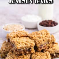 Sour cream raisin bar pin image.