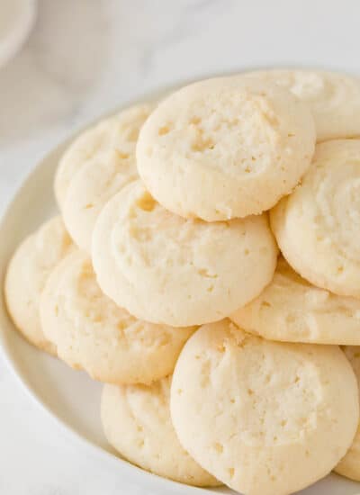 plate of whipped shortbread cookies