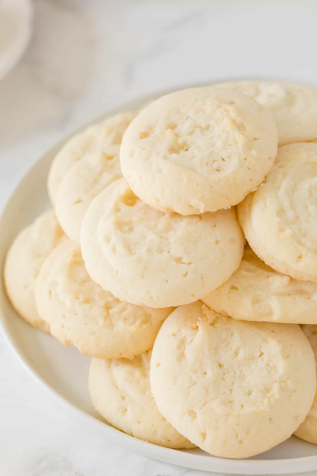 plate of whipped shortbread cookies