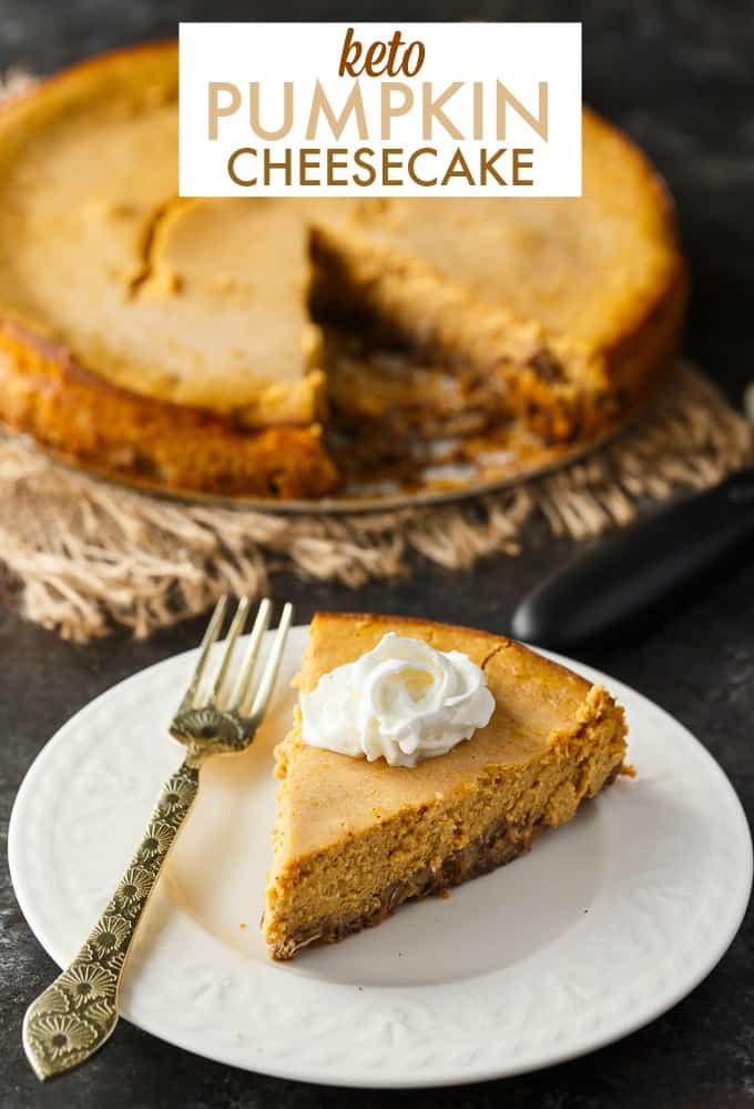 Keto Pumpkin Cheesecake - Rich and creamy! Enjoy this easy keto dessert guilt-free. Each bite is pure pumpkin heaven.