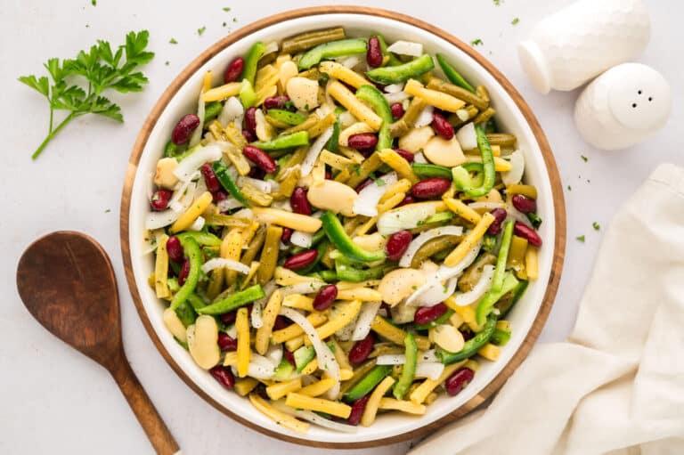 Bean salad in a bowl.