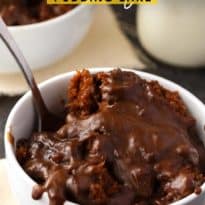 Hot Fudge Pudding Cake - So sinfully rich! Luscious chocolate cake bakes right with a creamy, chocolatey pudding sauce.