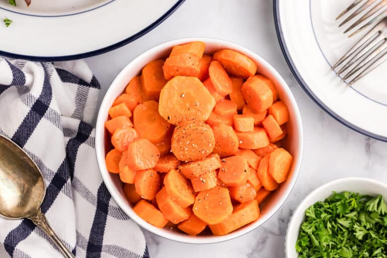 Sweet and sour carrots in a bowl.