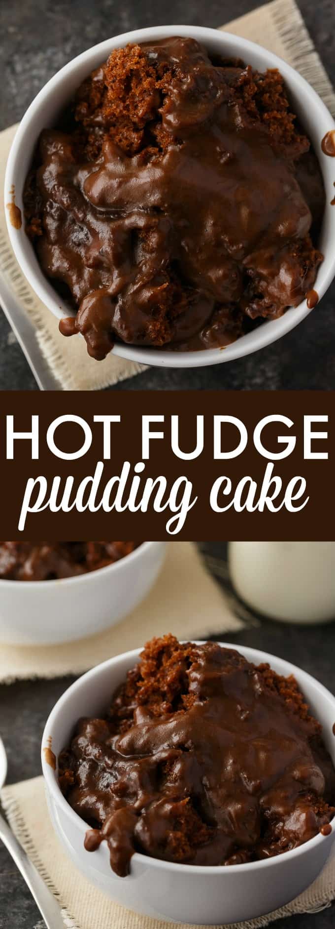 Hot Fudge Pudding Cake - So sinfully rich! Luscious chocolate cake bakes right with a creamy, chocolatey pudding sauce.