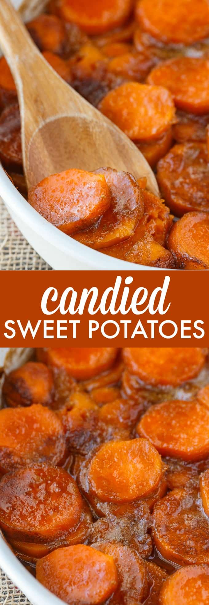 Candied Sweet Potatoes - An easy side dish recipe that tastes like a dessert. Tender sweet potato rounds are covered in a rich, buttery glaze.