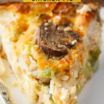 Impossible Chicken Pie - Impossible Chicken Pie - A delicious vintage meal for your family! This easy chicken pie bakes it own crust and is filled with tender chicken and veggies.