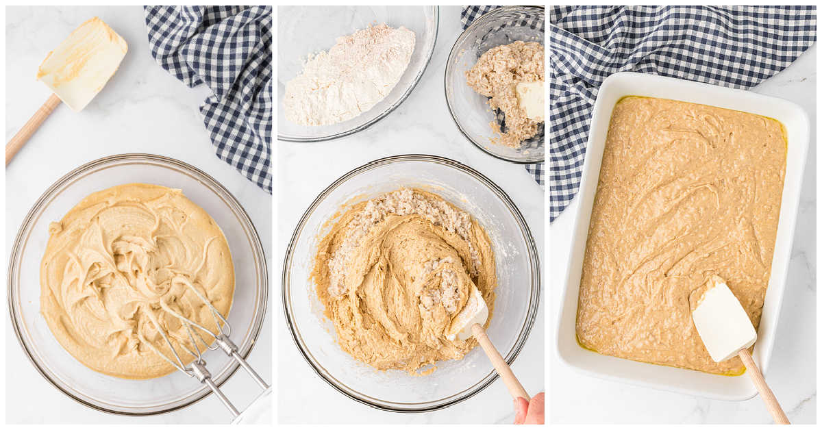 Steps to make oatmeal cake.