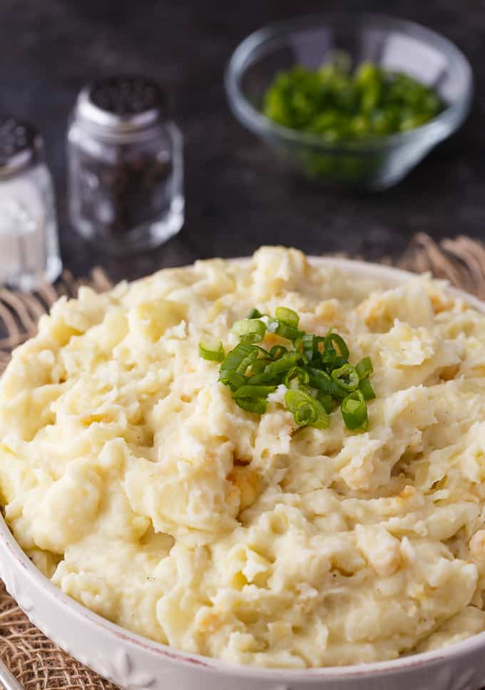 Irish Potatoes - A hearty side dish made with creamy mashed potatoes, garlic and cabbage. Serve for St. Patrick's Day or anytime of year!