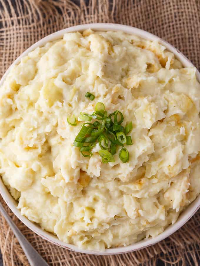 Irish Potatoes - A hearty side dish made with creamy mashed potatoes, garlic and cabbage. Serve for St. Patrick's Day or anytime of year!