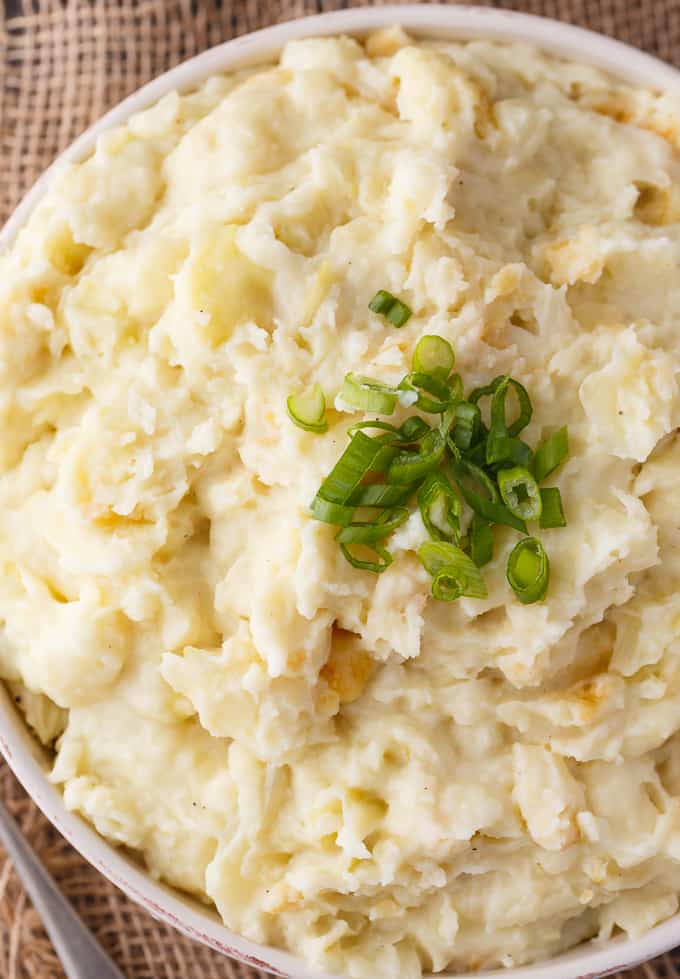 Irish Potatoes - A hearty side dish made with creamy mashed potatoes, garlic and cabbage. Serve for St. Patrick's Day or anytime of year!